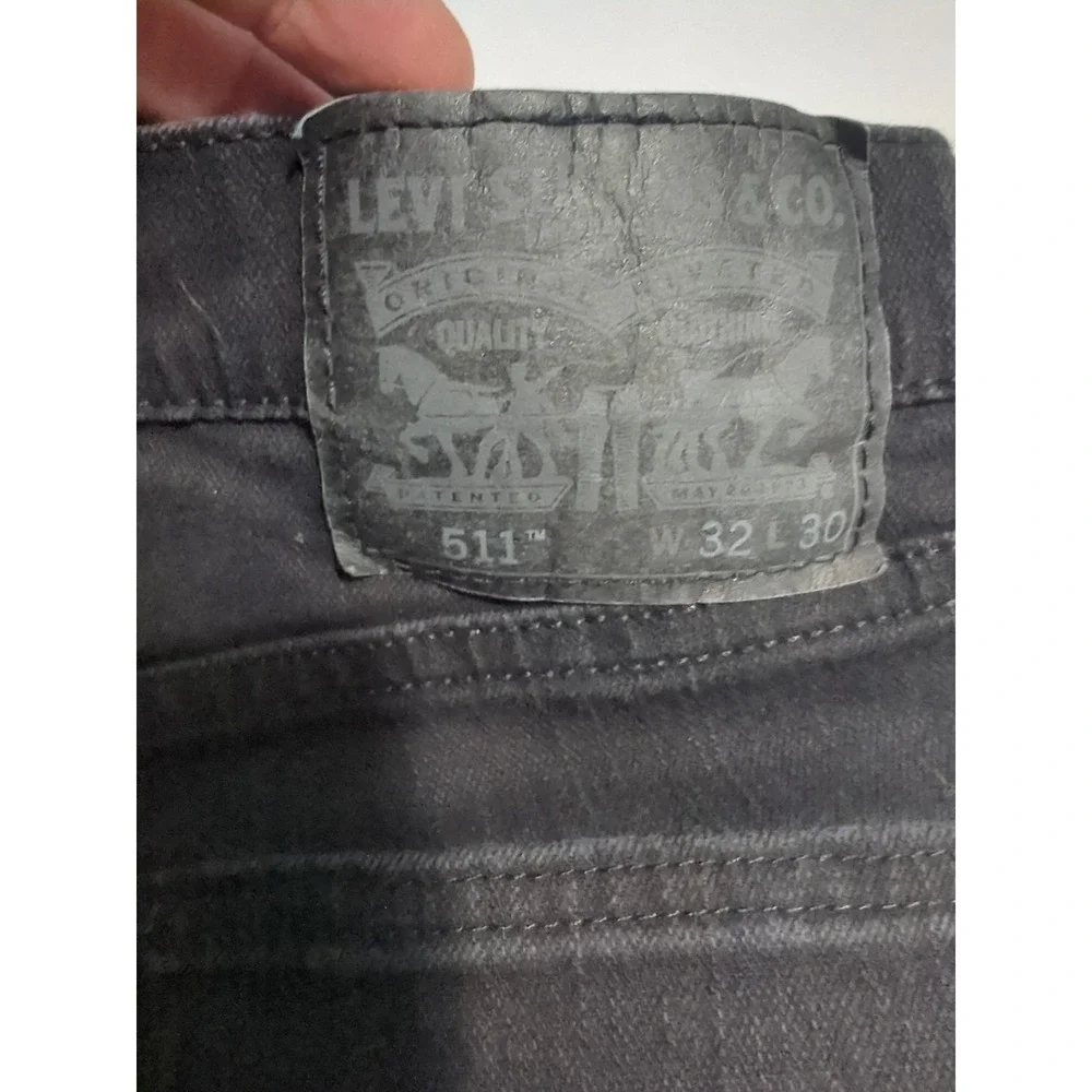 Levi's 511 Slim fit jeans mens 32x30 black stretch tapered denim streetwear
